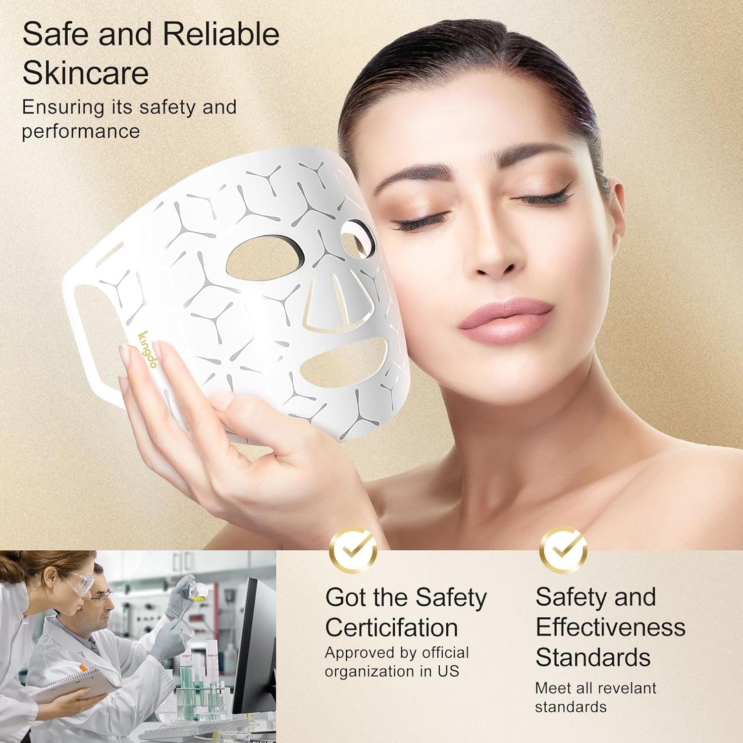 Red Light Therapy for Face, 4 Modes LED Face Mask Infrared Light Therapy with Remote, Portable and Rechargeable Design with Timer Function for Home Use