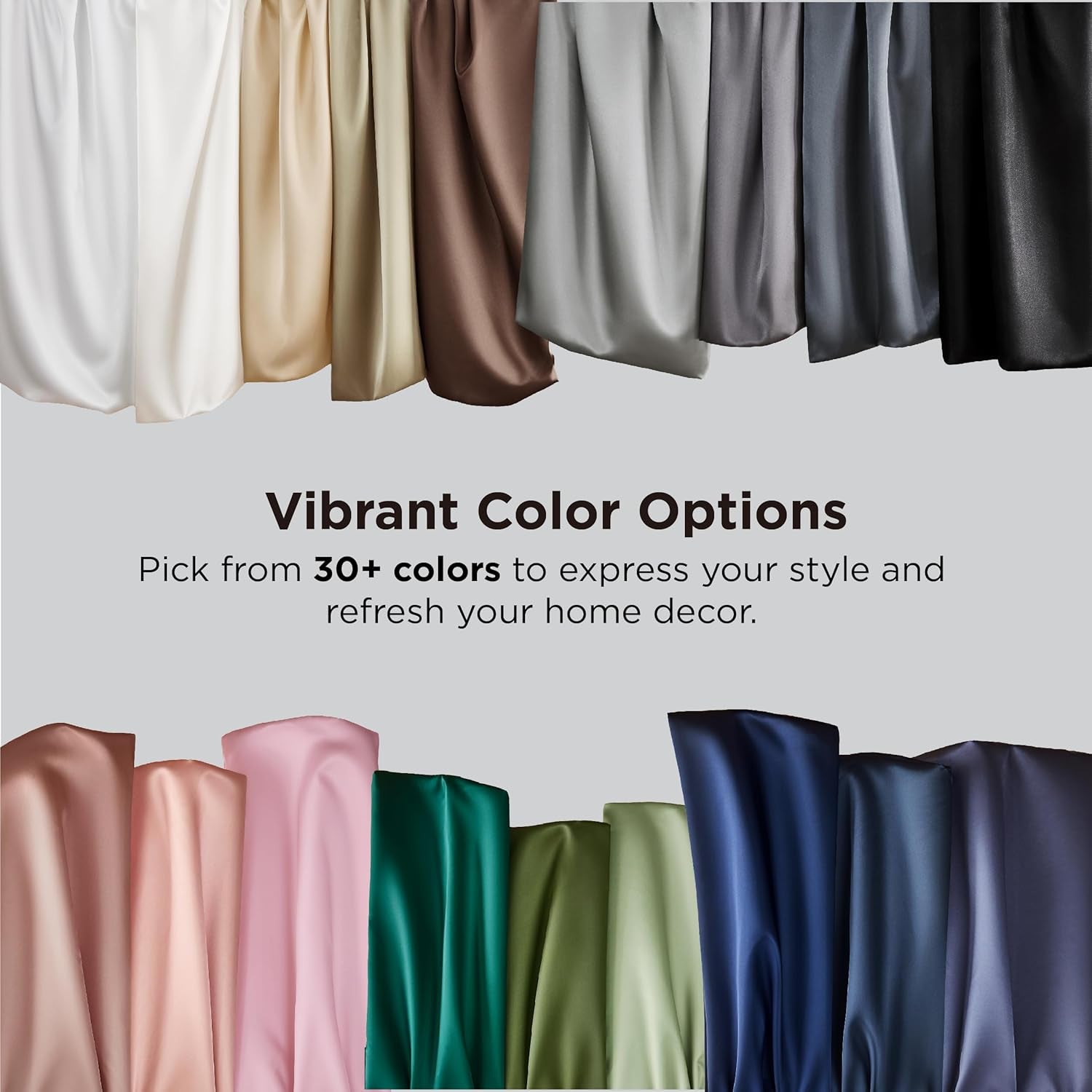 Satin Pillowcase, Similar to Silk Pillow Cases Queen Size Set of 2, Cooling Pillow Case with Envelope Closure, Christmas Room Decor Gifts for Women Men, Silver Grey, 20X30 Inches, 2Pcs