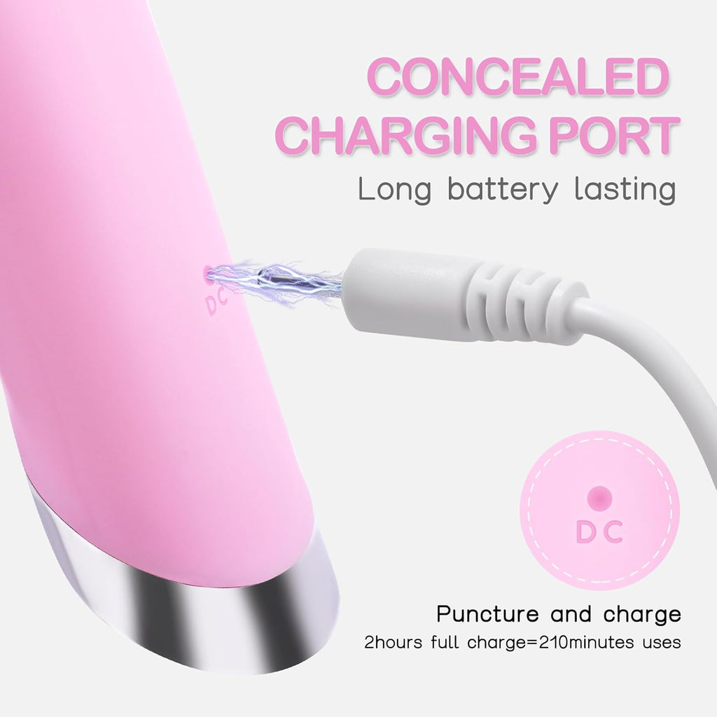 Facial Cleansing Brush, Rechargeable Silicone Face Scrubber with Heat Massage End, Vibrating Exfoliator Scrubber for Deep Cleaning, Waterproof Face Brush for Women and Men (Pink)