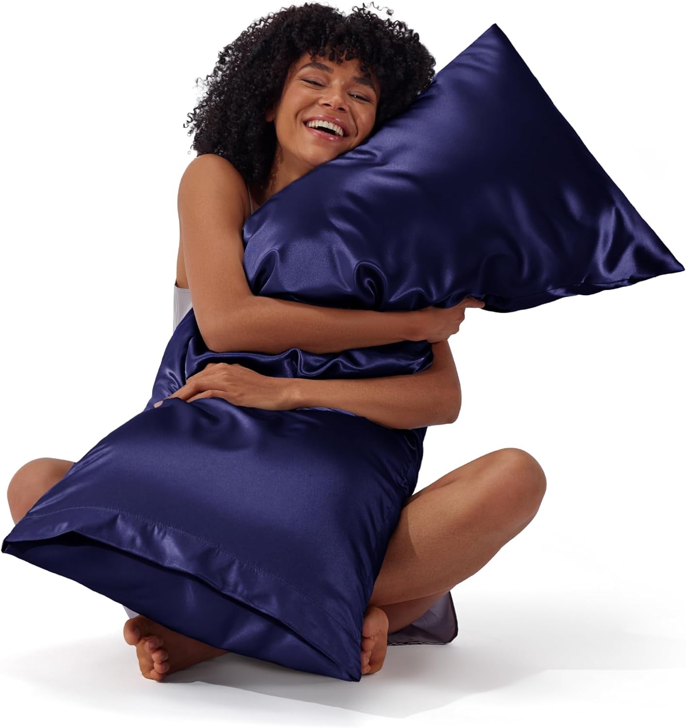 Satin Pillowcase, Similar to Silk Pillow Cases Queen Size Set of 2, Cooling Pillow Case with Envelope Closure, Christmas Room Decor Gifts for Women Men, Silver Grey, 20X30 Inches, 2Pcs