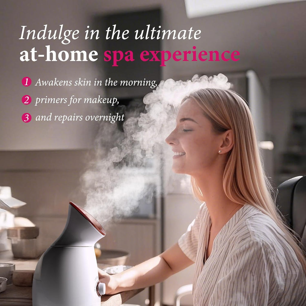 Facial Steamer Nano Ionic: Large 3-In-1 Face Steamer Deep Cleaning Unclogs Pores - Humidifier Towel Steamer Hot Mist Home Sauna Spa for Women Men Sinuses Moisturizing