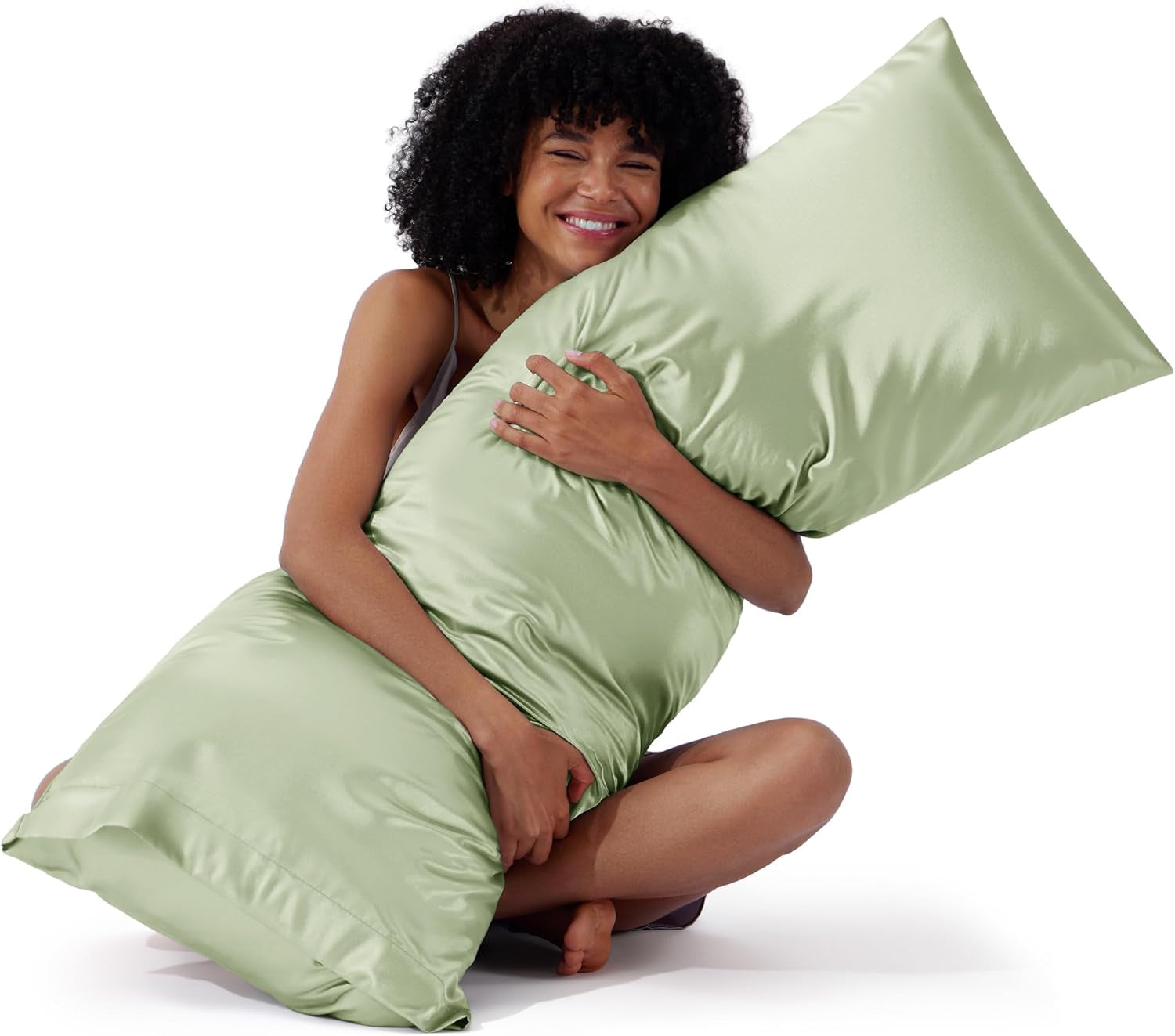 Satin Pillowcase, Similar to Silk Pillow Cases Queen Size Set of 2, Cooling Pillow Case with Envelope Closure, Christmas Room Decor Gifts for Women Men, Silver Grey, 20X30 Inches, 2Pcs