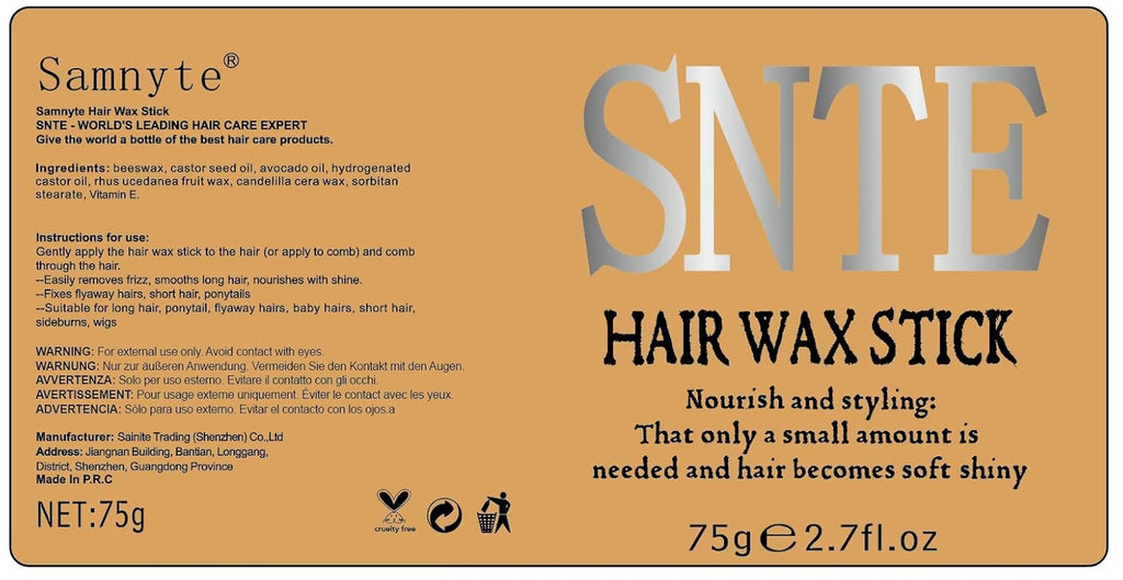 Hair Wax Stick, Hair-Styling Waxes, Nourishing Accessories - Slick Stick for Women & Kids, Gel Tamer for Flyaways, Bun Maker & Styling Cream, 2.7 Fl Oz