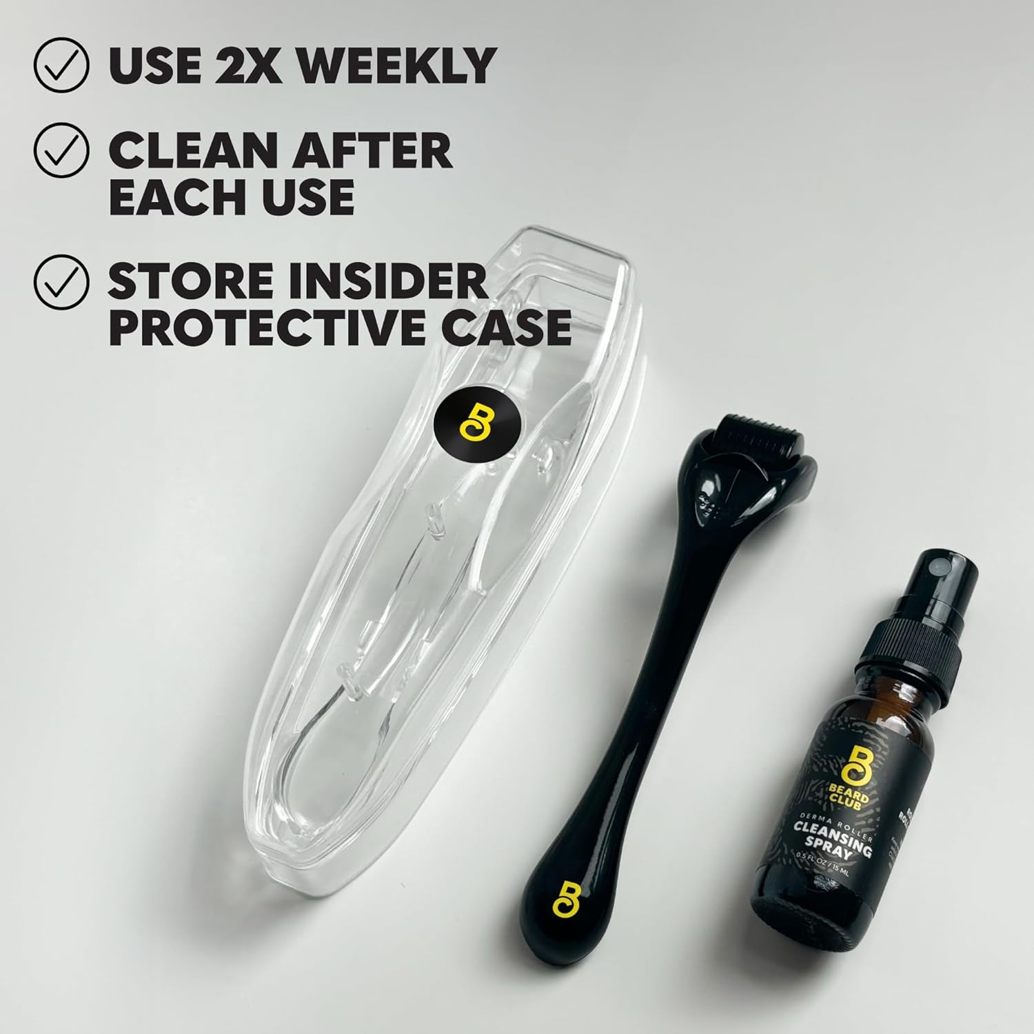 Derma Roller for Face, Body and Scalp - Microneedling for Men and Women with 540 Titanium Microneedles - Beard Roller & Micro Needling Scalp Hair - Black