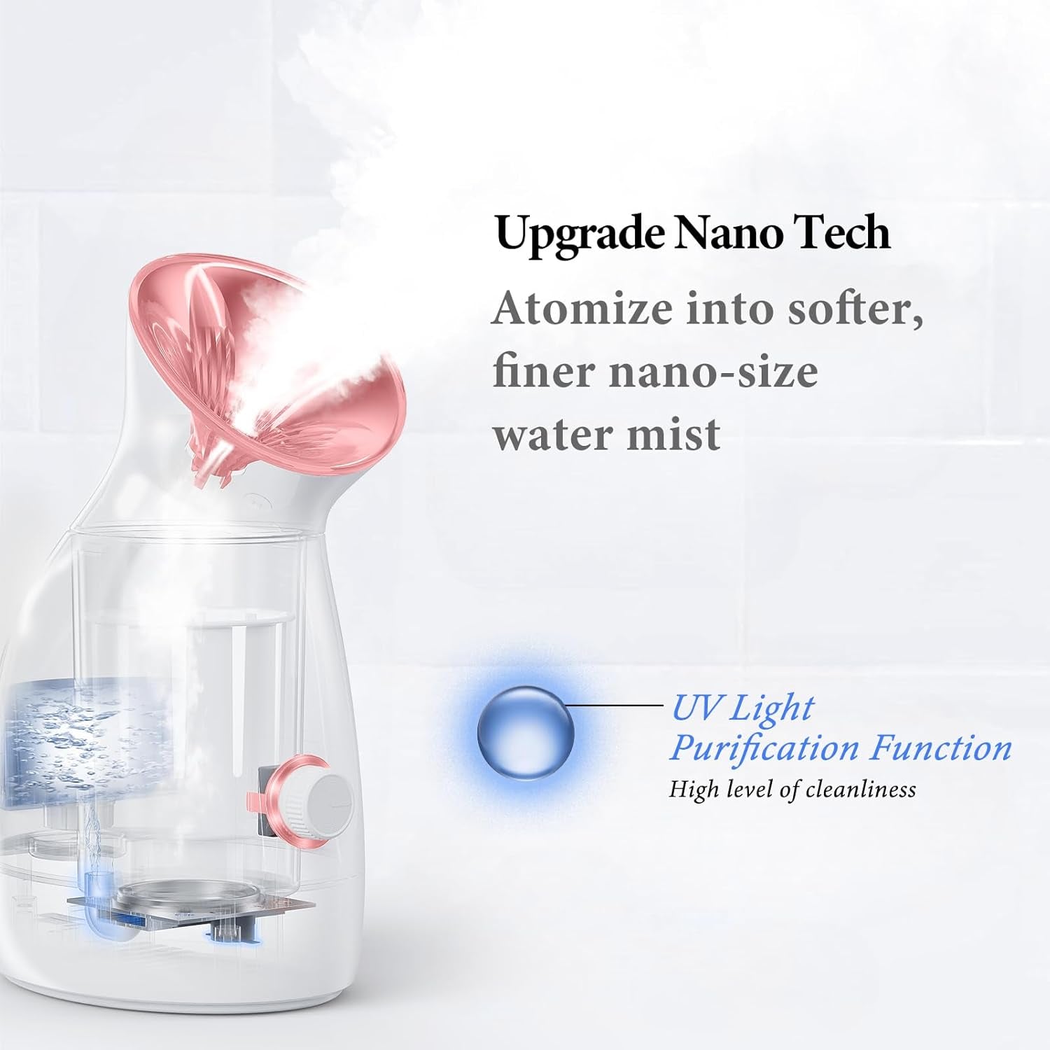 Facial Steamer Nano Ionic: Large 3-In-1 Face Steamer Deep Cleaning Unclogs Pores - Humidifier Towel Steamer Hot Mist Home Sauna Spa for Women Men Sinuses Moisturizing