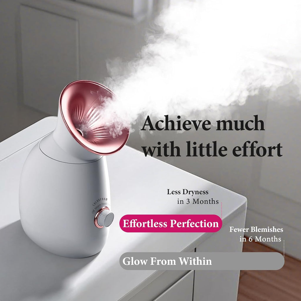 Facial Steamer Nano Ionic: Large 3-In-1 Face Steamer Deep Cleaning Unclogs Pores - Humidifier Towel Steamer Hot Mist Home Sauna Spa for Women Men Sinuses Moisturizing