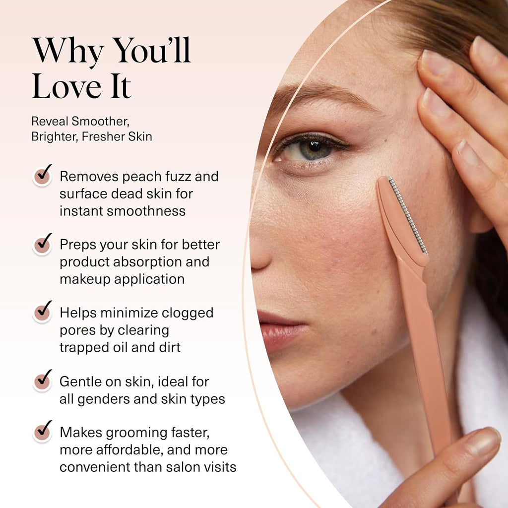 Dermaplane Razor for Women Face – Face Razors for Women & Men, Eyebrow Trimmer & Face Shaver – Exfoliating Facial Razor & Skin Care Tool for Smoother Skin - Terracotta, 12 Pcs