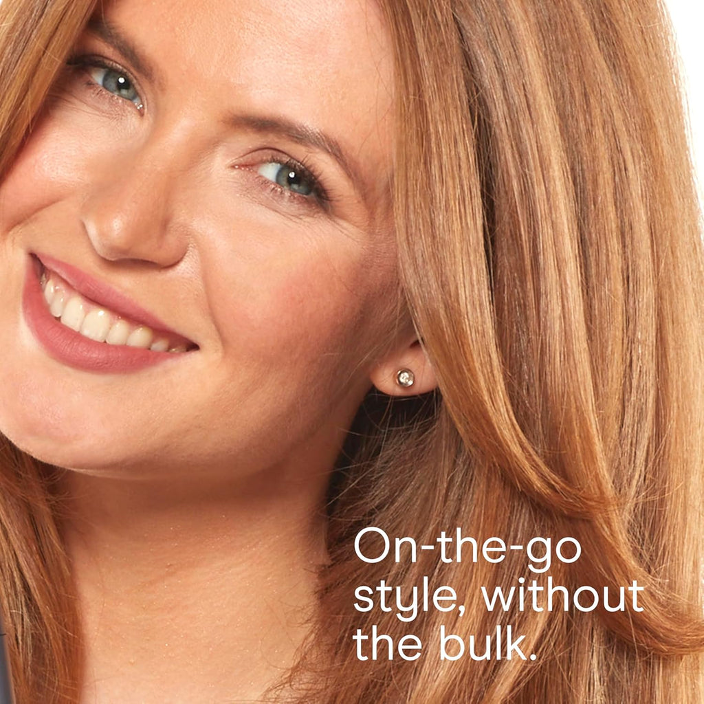 Travel Hair Dryer with Dual Voltage, 1600W Compact Blow Dryer with Folding Handle, Blue