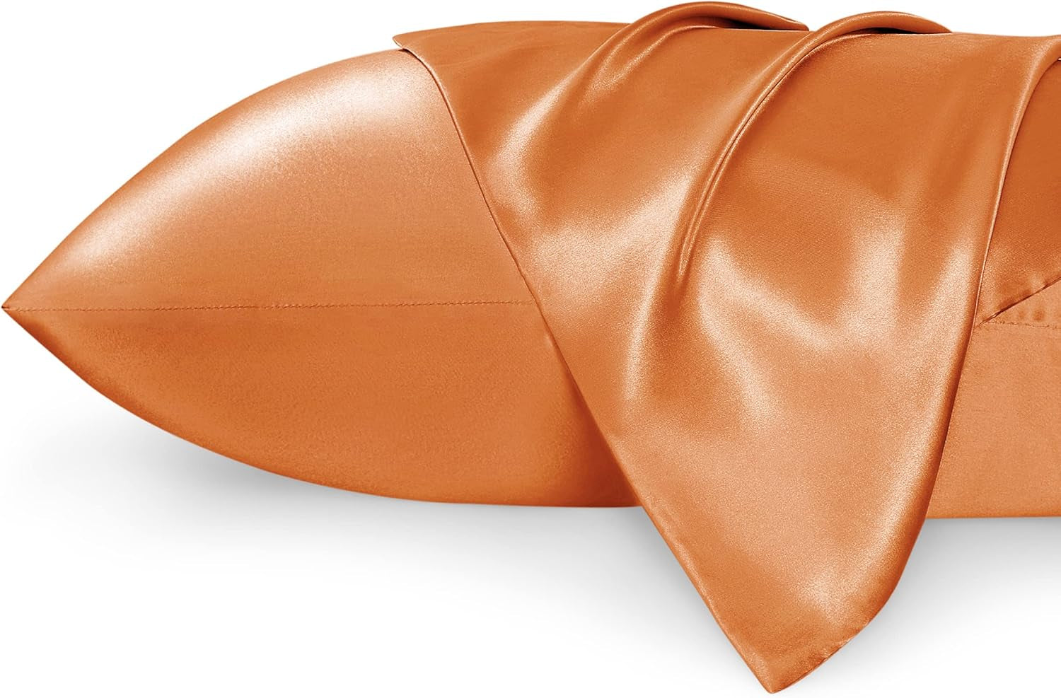 Satin Pillowcase, Similar to Silk Pillow Cases Queen Size Set of 2, Cooling Pillow Case with Envelope Closure, Christmas Room Decor Gifts for Women Men, Silver Grey, 20X30 Inches, 2Pcs