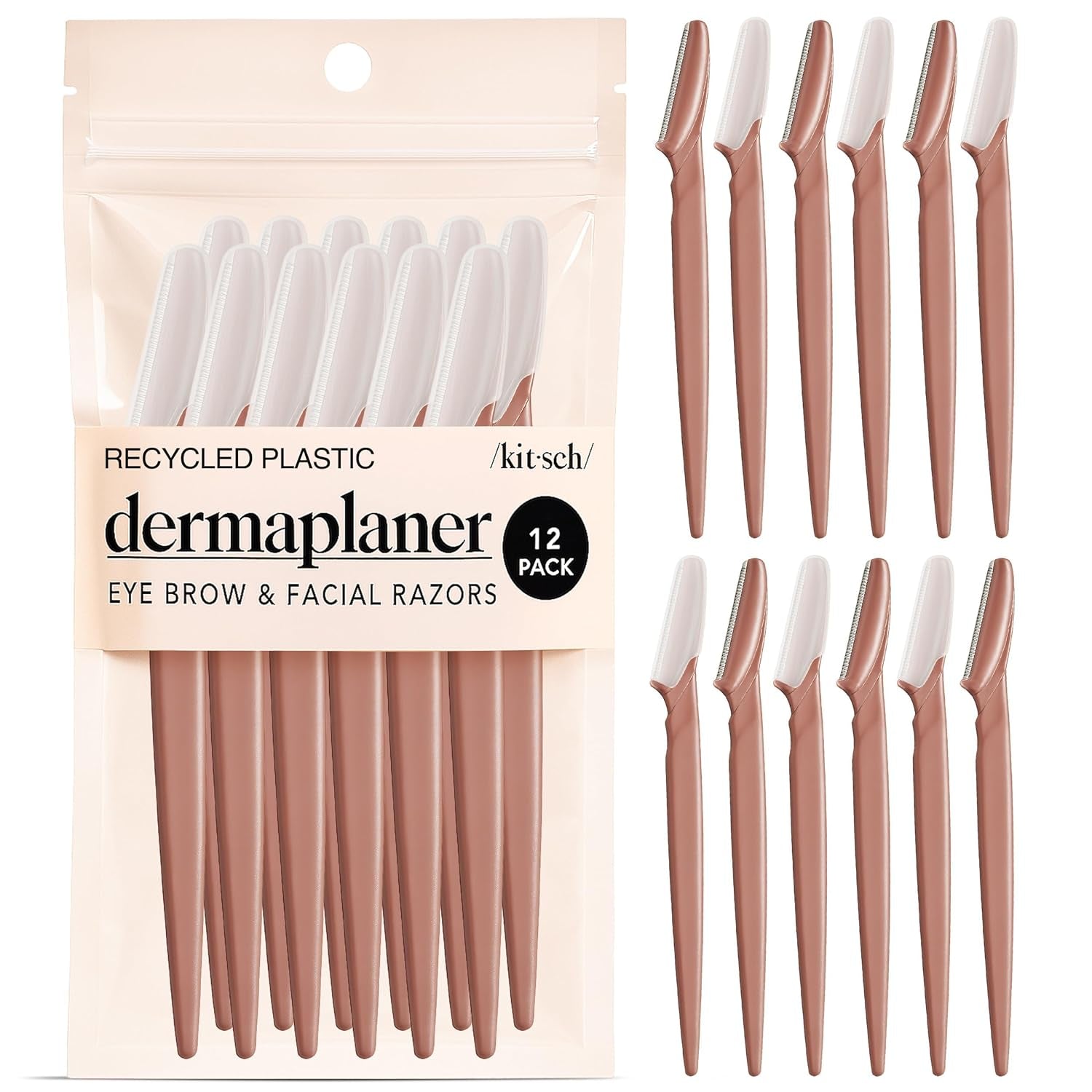 Dermaplane Razor for Women Face – Face Razors for Women & Men, Eyebrow Trimmer & Face Shaver – Exfoliating Facial Razor & Skin Care Tool for Smoother Skin - Terracotta, 12 Pcs