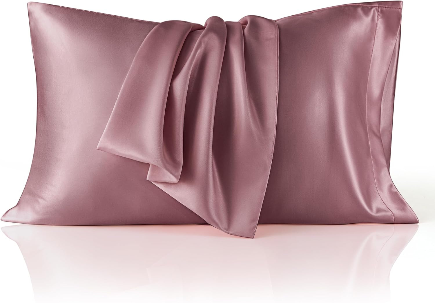 Satin Pillowcase, Similar to Silk Pillow Cases Queen Size Set of 2, Cooling Pillow Case with Envelope Closure, Christmas Room Decor Gifts for Women Men, Silver Grey, 20X30 Inches, 2Pcs