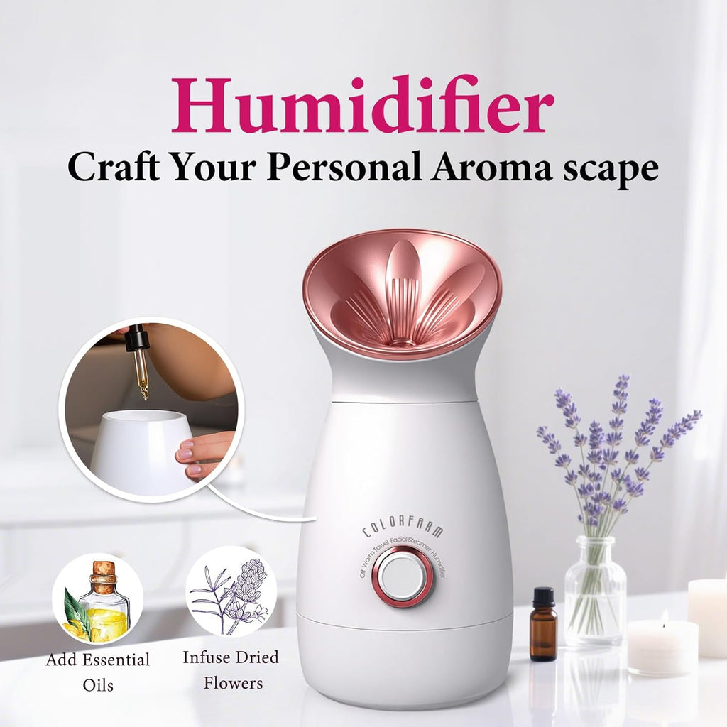 Facial Steamer Nano Ionic: Large 3-In-1 Face Steamer Deep Cleaning Unclogs Pores - Humidifier Towel Steamer Hot Mist Home Sauna Spa for Women Men Sinuses Moisturizing